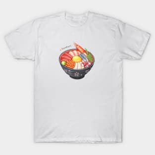 Japanese Food Illustration❤️Seafood Donburi T-Shirt